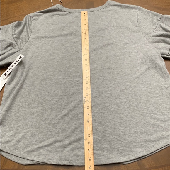 🎅 SPORTELLE Gray Ruffle 3/4 Sleeves Comfy Top NWT 3X - Picture 10 of 14